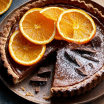 TARTALETA DE CACAO Y NARANJA.