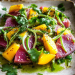 Tataki de Atún con Vinagreta de Mango y Cilantro