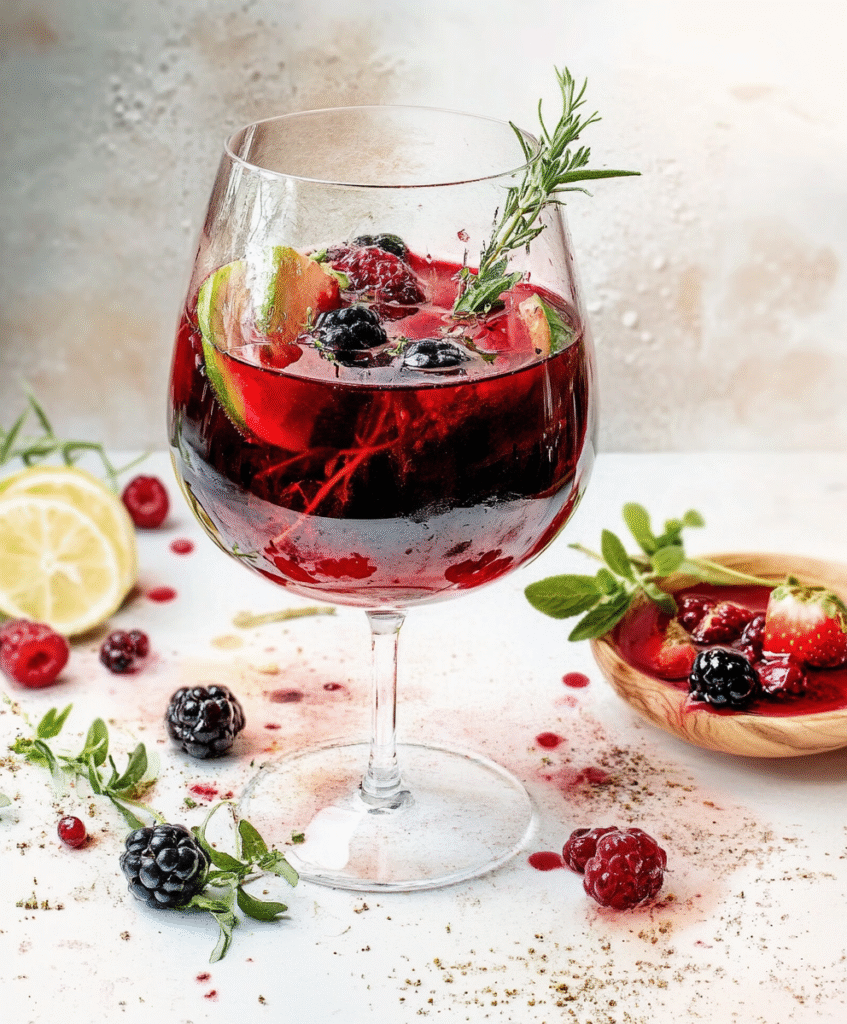 Tinto de Verano con Frutos Rojos y Hierbas