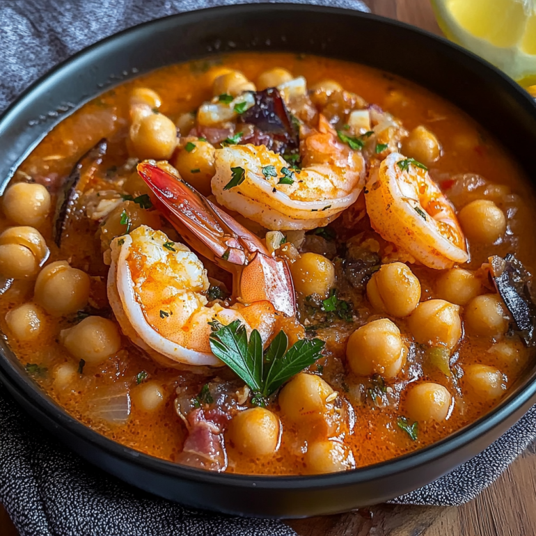 Garbanzos guisados con marisco