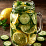 Agua detox de pepino y limón