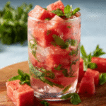 Agua fresca de sandía y menta