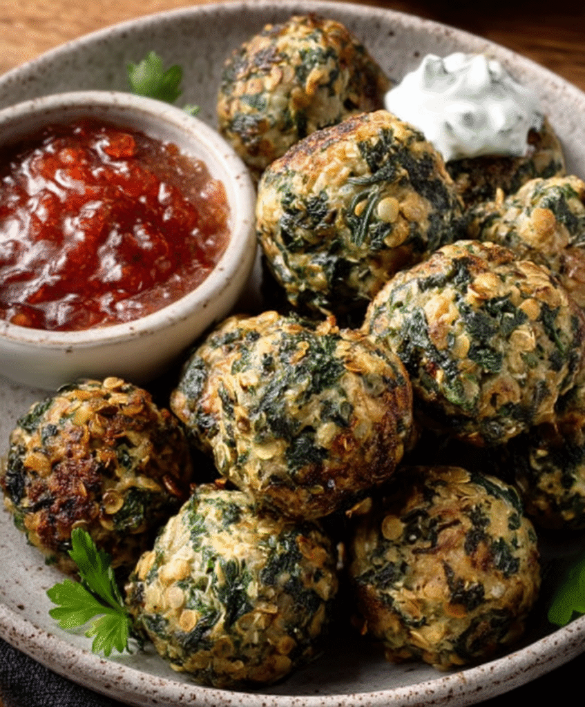 Albóndigas de Lentejas y Espinacas