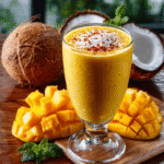 Batido tropical de mango y coco