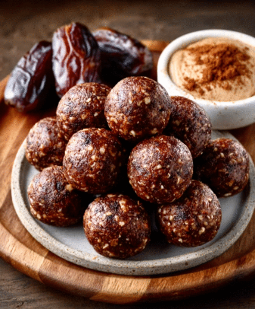 Bolas energéticas de dátiles y cacao