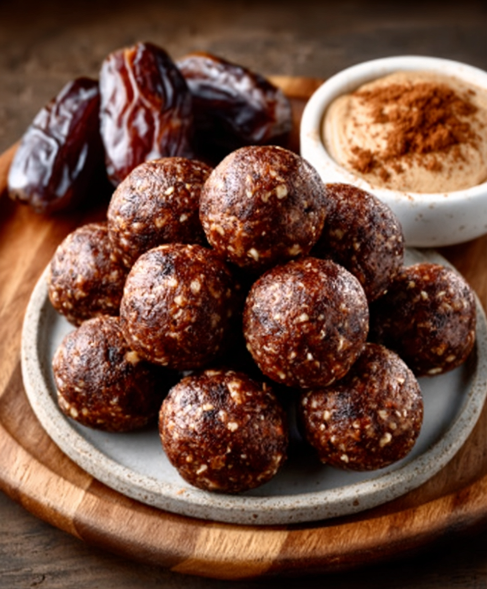 Bolas energéticas de dátiles y cacao