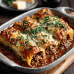 Canelones de Morcilla y Pera al Vino Tinto