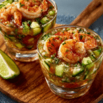 Cóctel de Camarones con Granizado de Pepino y Tequila
