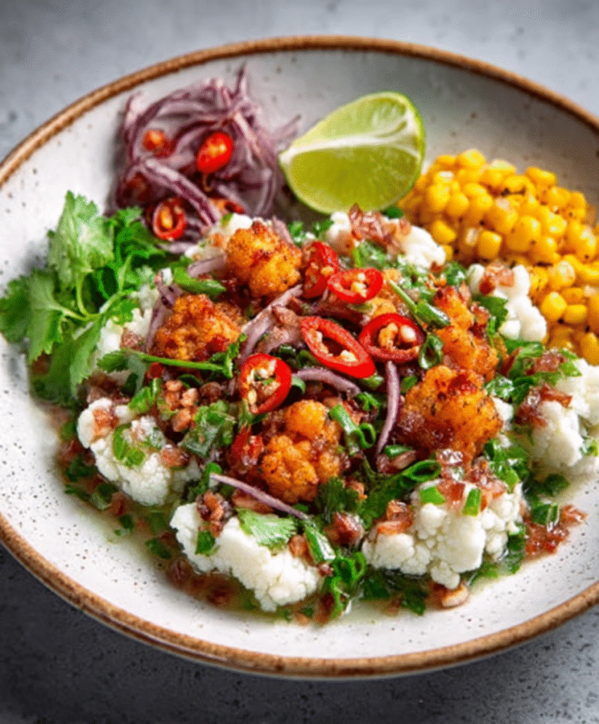 Ceviche de Coliflor con Leche de Tigre
