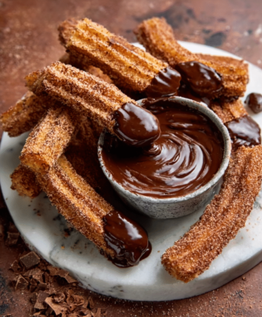 Churros de Proteína con Chocolate Negro