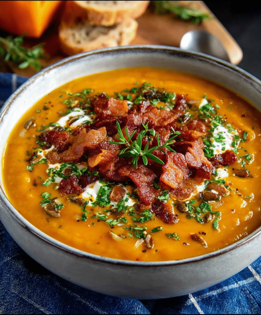 Crema Keto de Calabaza con Panceta