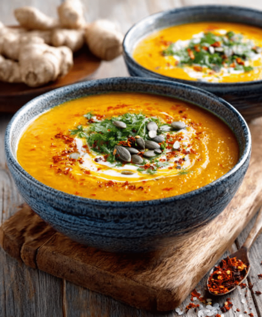 Crema de Calabaza con Jengibre y Coco