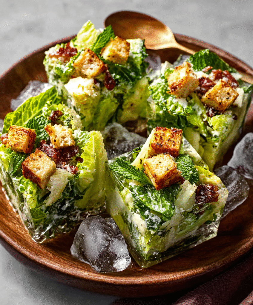 Cubos de Hielo de Ensalada César