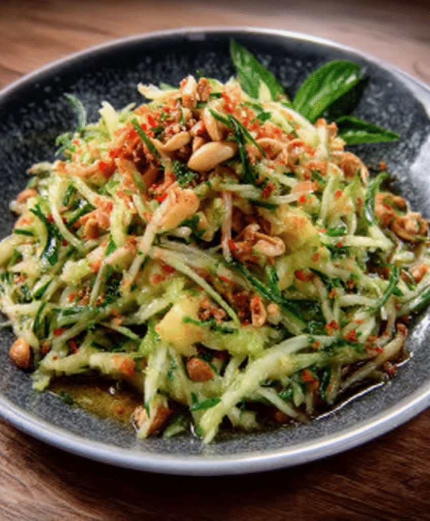 Ensalada de Chayote Crudo con Mango Verde y Cacahuates