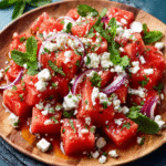 Ensalada de Sandía Fermentada y Queso Feta