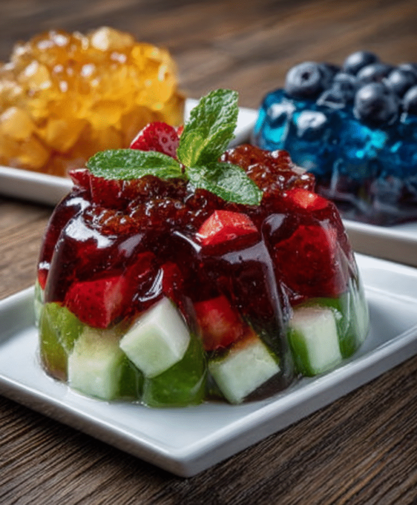 Ensalada de gelatina deconstruida