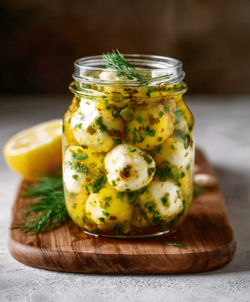 Esferas de Mozzarella en Agua de Limón