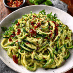 Espaguetis de Calabacín con Alioli de Aguacate