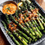 Espárragos a la parrilla con romesco