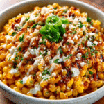 Esquites con Huancaina y Choclo Ahumado (Fusión peruana-mexicana)