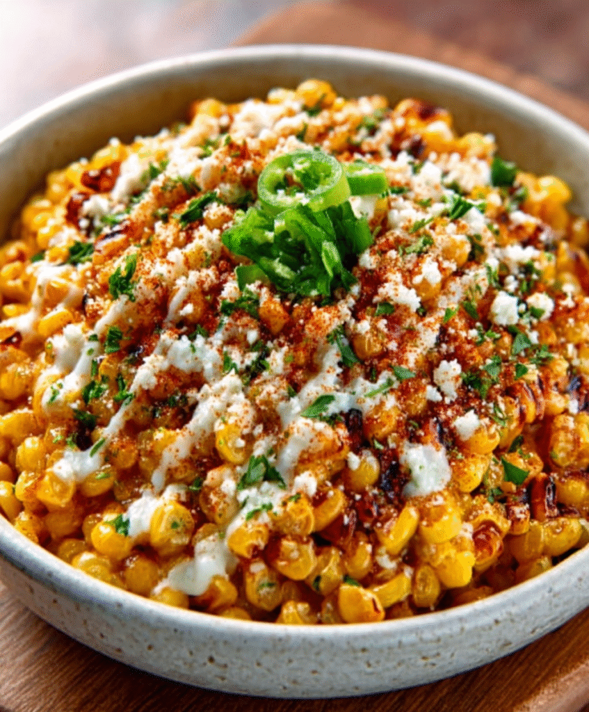 Esquites con Huancaina y Choclo Ahumado (Fusión peruana-mexicana)