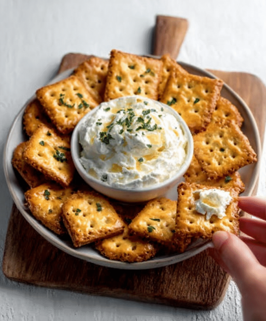 Galletas de Harina de Grillo con Mousse de Queso Azul
