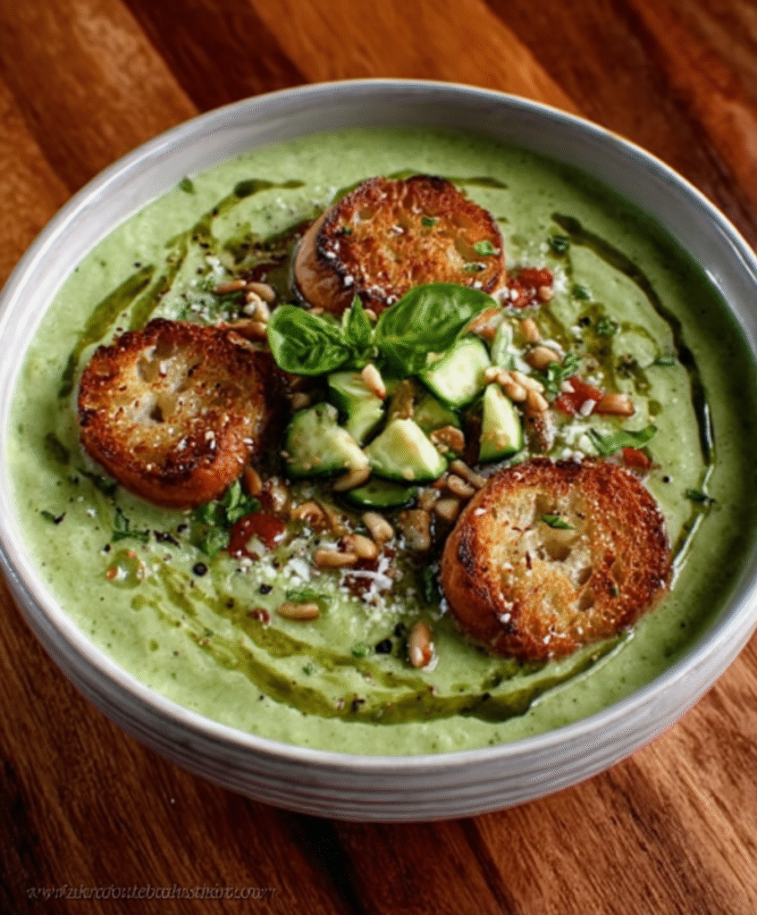 Gazpacho de Aguacate y Albahaca
