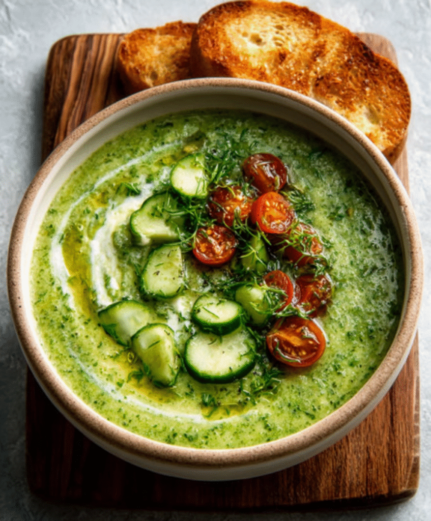 Gazpacho de Aguacate y Pepino