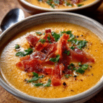 Gazpacho de Melón Cantalupo con Jamón Serrano Crujiente