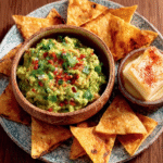 Guacamole con totopos horneados
