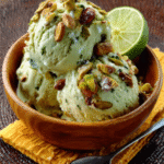 Helado de Aguacate y Lima con Pistachos Salados