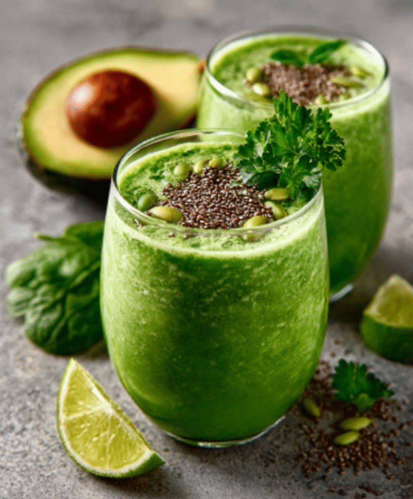 Jugo Verde con Semillas de Aguacate