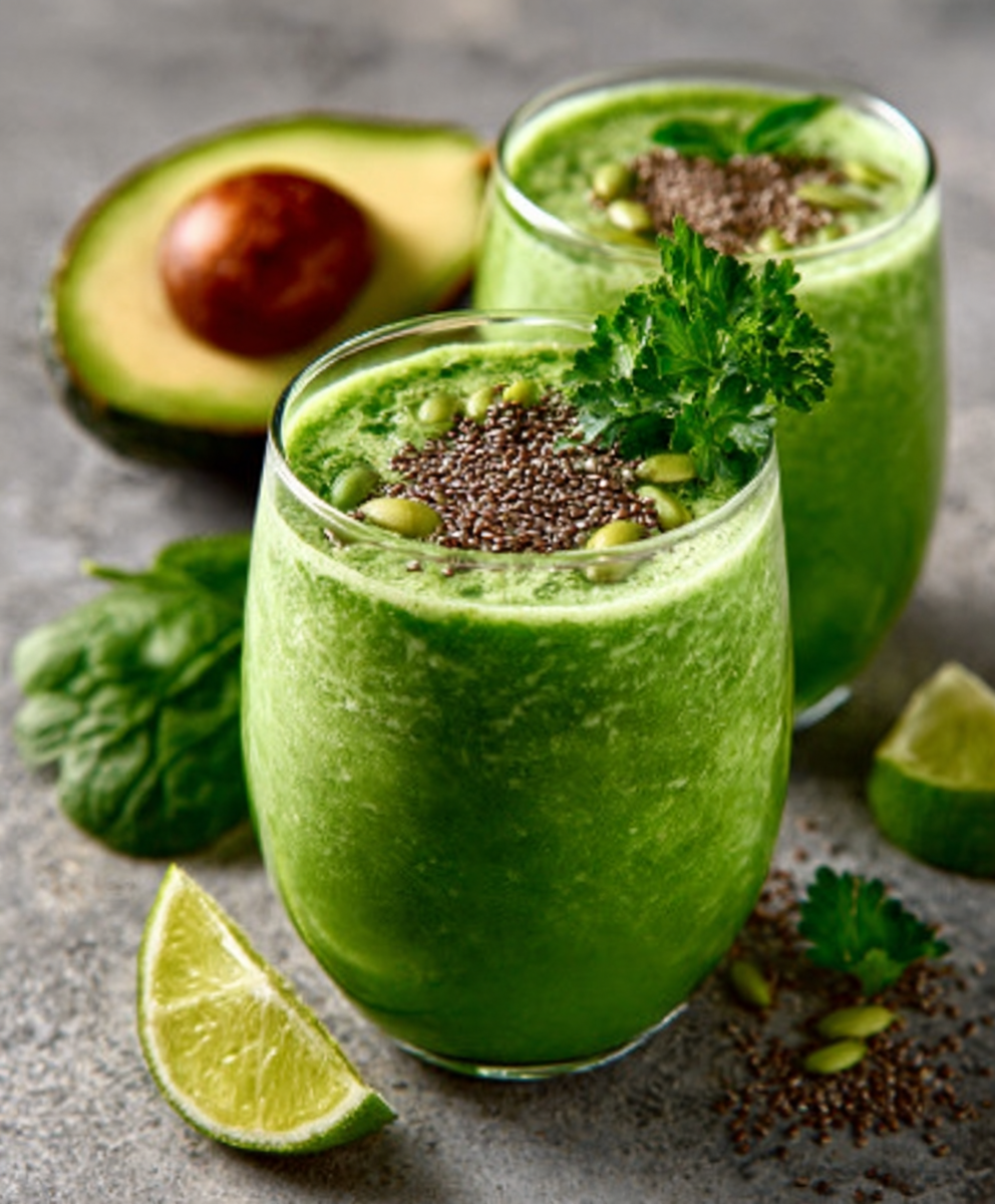 Jugo Verde con Semillas de Aguacate