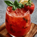 Limonada de fresa y albahaca