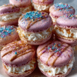 Macarons con brillo comestible
