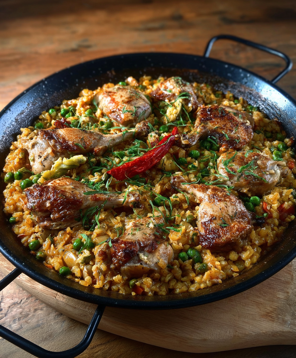 Paella de Coliflor con Conejo