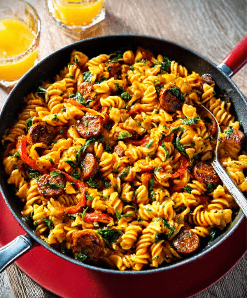 Pasta al Estilo ESPAÑOL – Con Chorizo y Pimientos