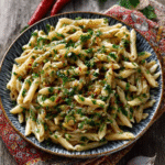 Pasta con salsa de ajo libanesa