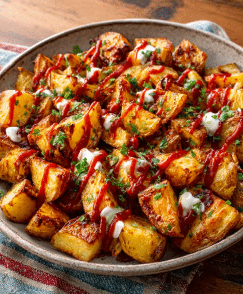 Patatas bravas con salsa picante casera