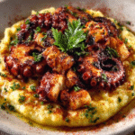 Pulpo a la Gallega con Puré de Coliflor