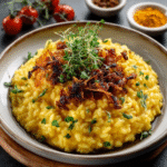 Risotto de Azafrán con Crujiente de Queso Idiazábal