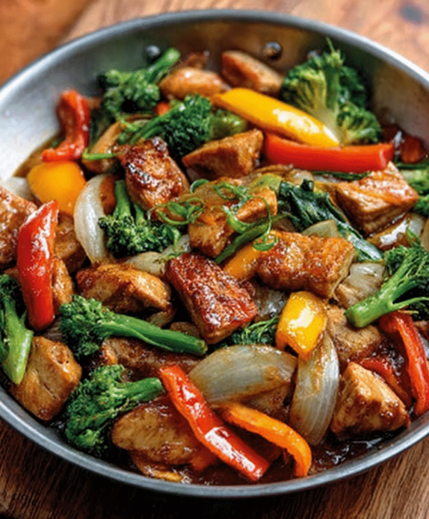 SALTÉADO DE POLLO CON VERDURAS