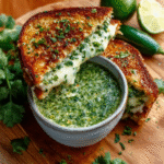 Sándwich tostado con ají verde peruano