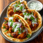 Tacos crujientes de pollo con mantequilla