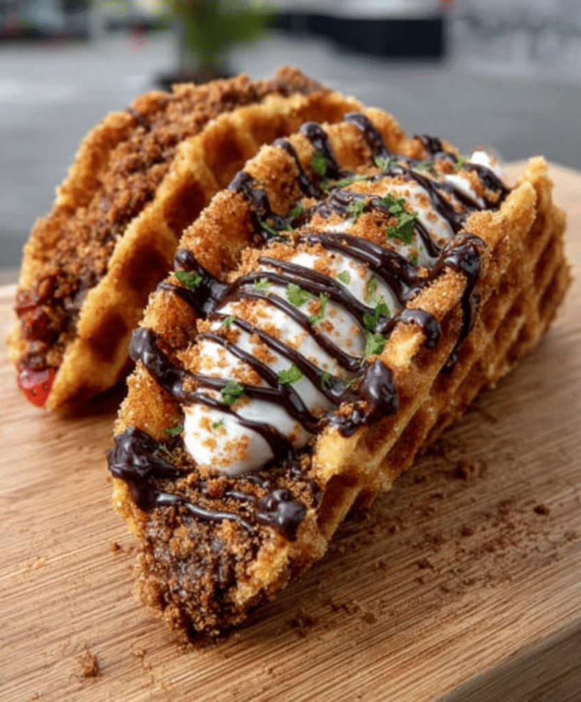 Tacos de gofre de churros