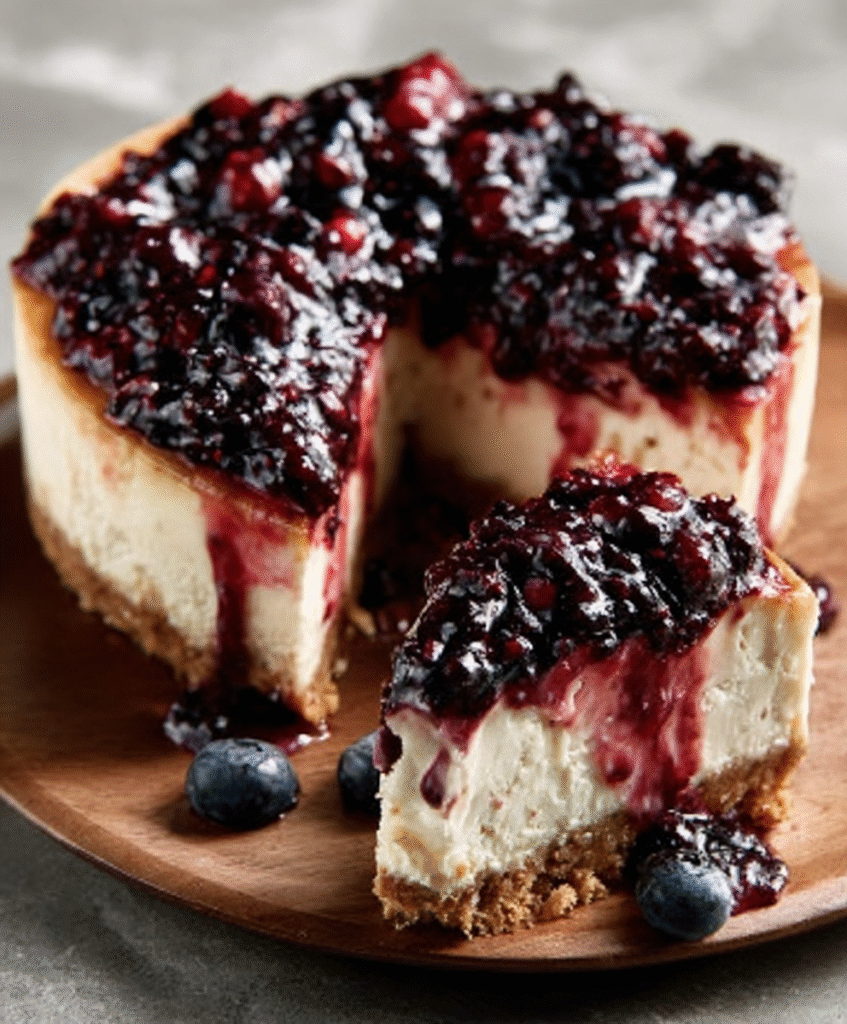 Tarta de Queso con Mermelada de Frutos Rojos Keto