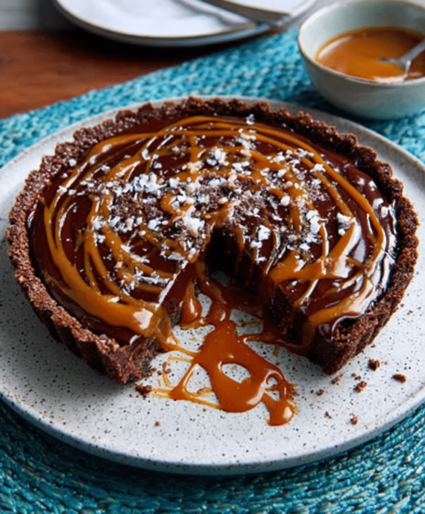 Tarta de chocolate con caramelo de miso