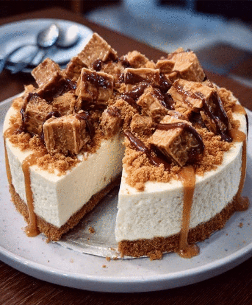Tarta de queso con caramelo dalgona