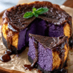 Tarta de queso vasca de ube filipino