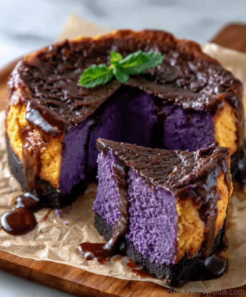 Tarta de queso vasca de ube filipino